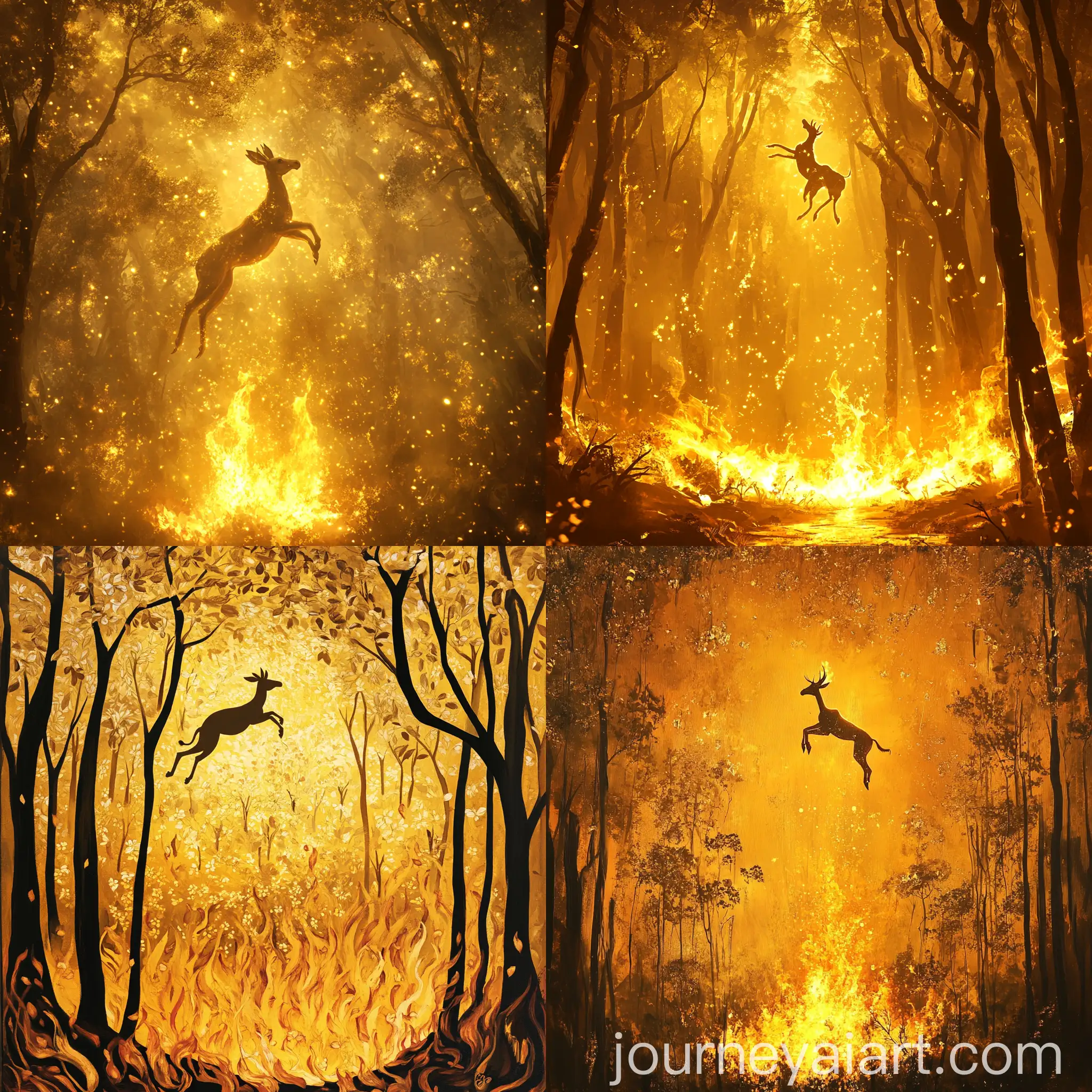 Golden-Forest-with-Jumping-Kanjaroo-and-Fire-Flames