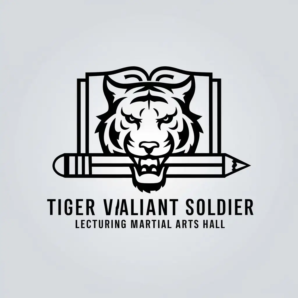 LOGO-Design-For-Tiger-Valiant-Soldier-Minimalistic-Black-White-Symbol-for-Education-Industry