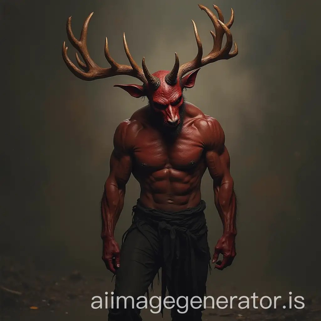 make me a devil man with deer antlers