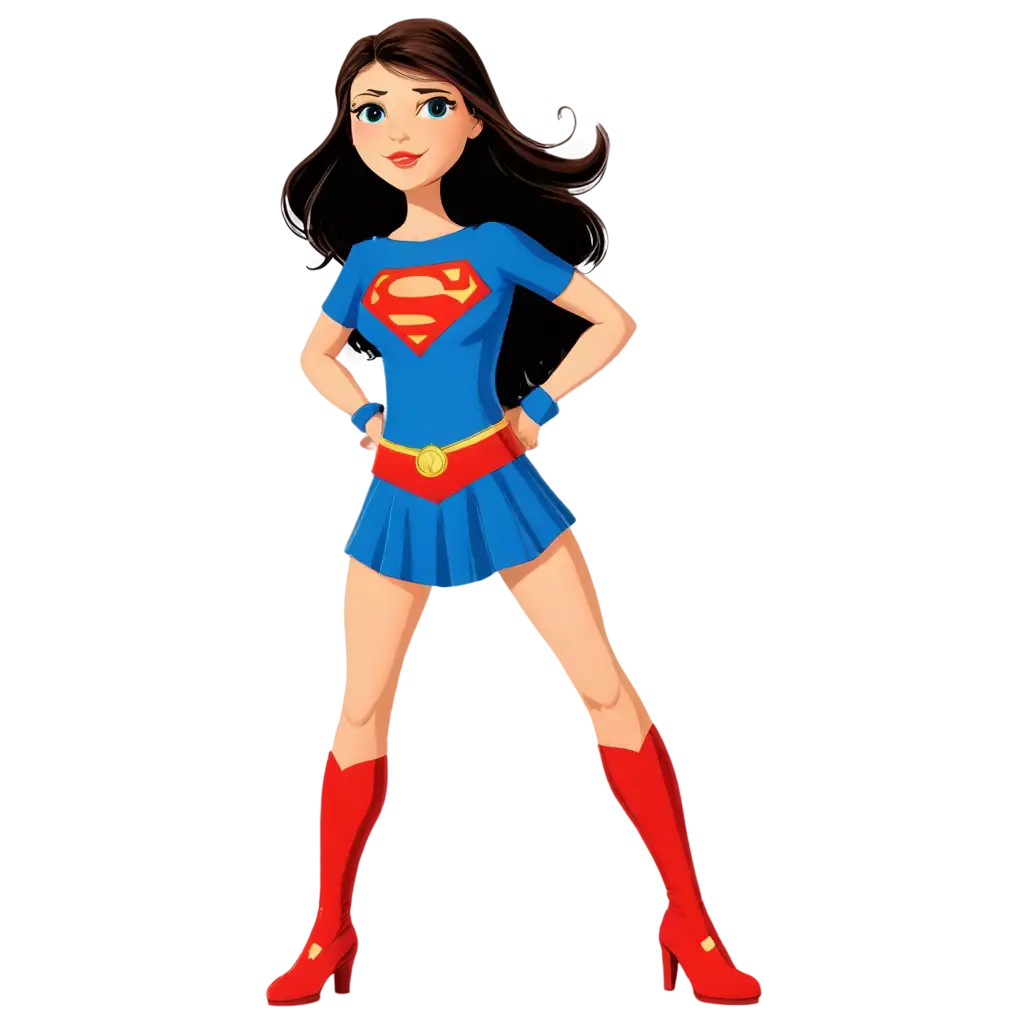 Super-Girl-Standing-PNG-HighQuality-Cartoon-Image-for-Versatile-Use