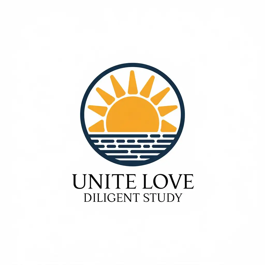 LOGO-Design-For-Unite-Love-Diligent-Study-Sun-Class-Symbol-in-Education-Industry