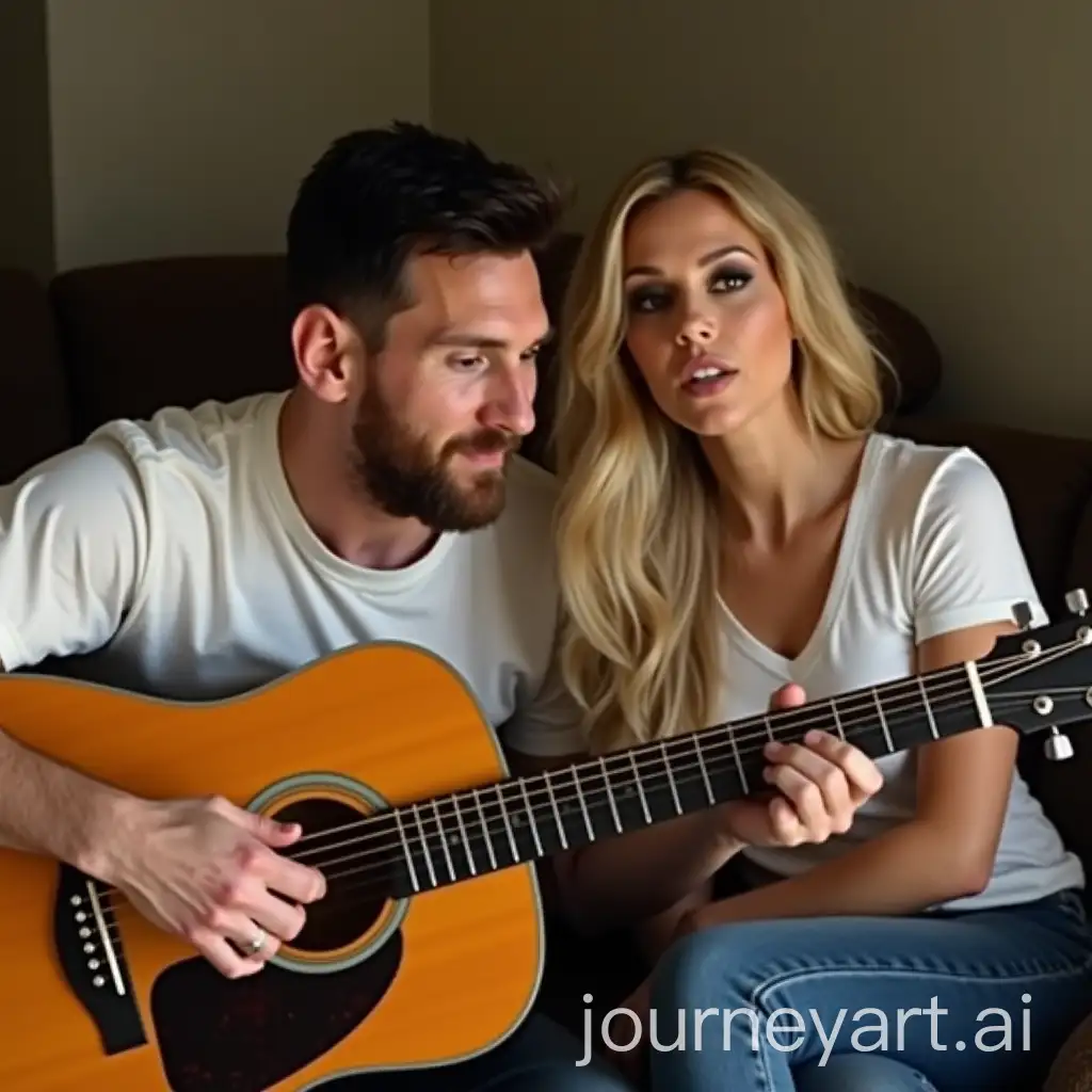 Lionel-Messi-Playing-Guitar-with-Shakira-in-Argentina