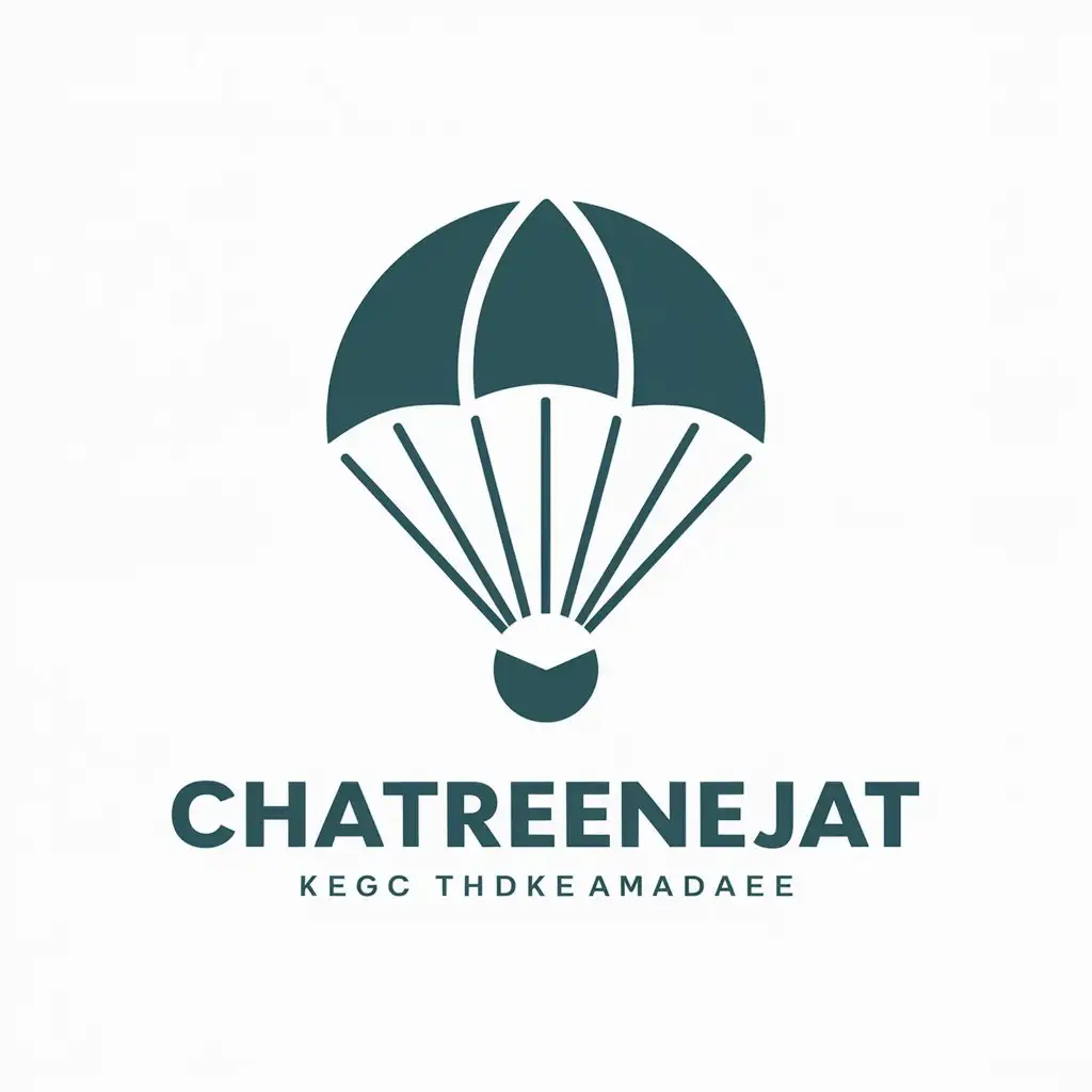 a vector logo design,with the text "Chatreenejat", main symbol:parachute,Moderate,be used in Education industry,clear background