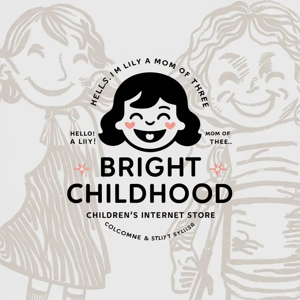 a logo design,with the text "Children's internet store 'Bright Childhood'", main symbol:Hello! I'm Lily, a mom of three. I understand how important it is for a child to feel comfortable, so I strive to buy high-quality, stylish, comfortable and practical things for my kids. I want to share with you my finds of products for babies and schoolchildren.nMy channel is constantly developing and expanding, so I would like to show you more useful content in stories.,Moderate,be used in Retail industry,clear background