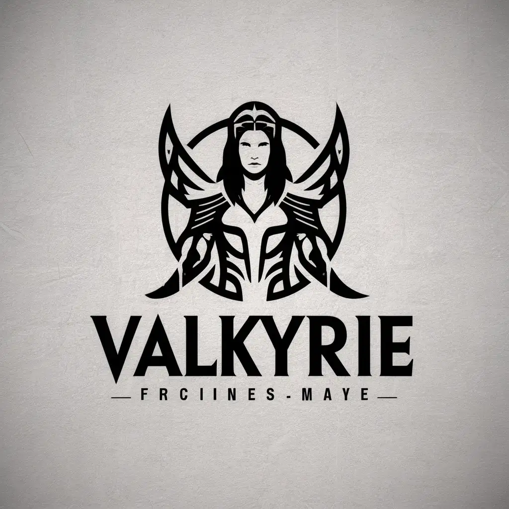 LOGO-Design-For-Valkyrie-Metallic-Feel-with-Armor-and-Female-Warrior-Theme