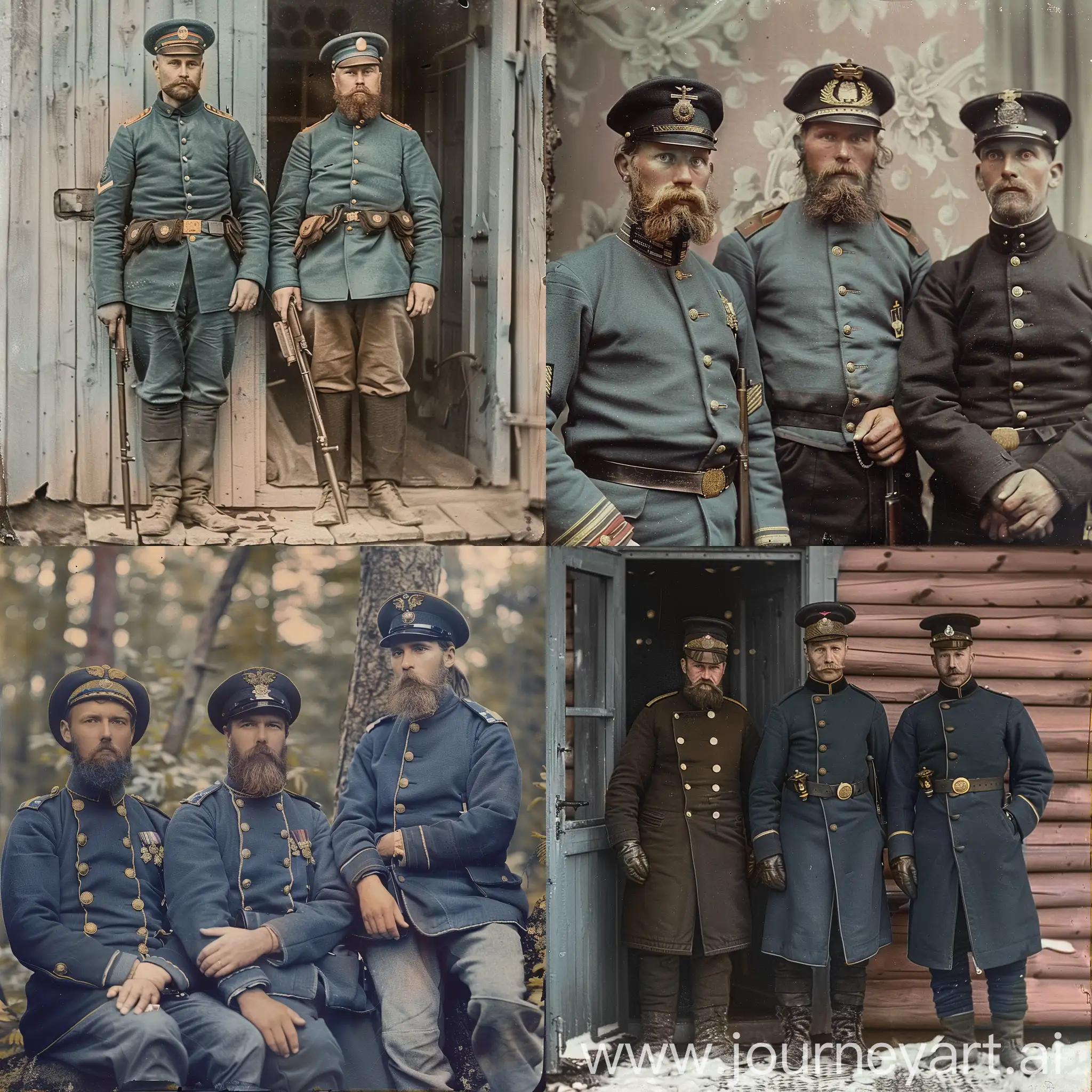 1860-Finnish-Secret-Police-Officers-Vintage-Colored-Photo