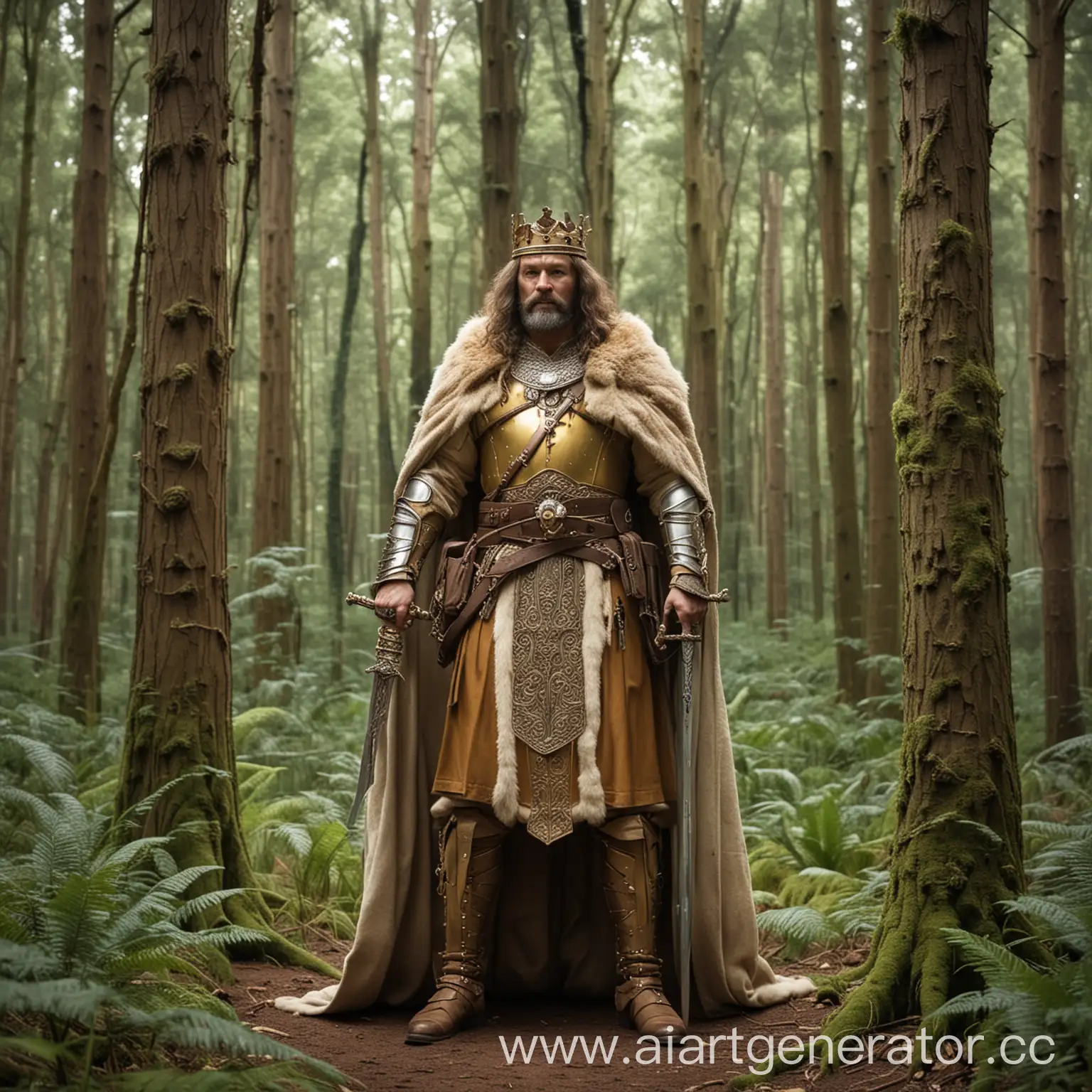 King-Traveling-in-Enchanted-Forest-with-Sword