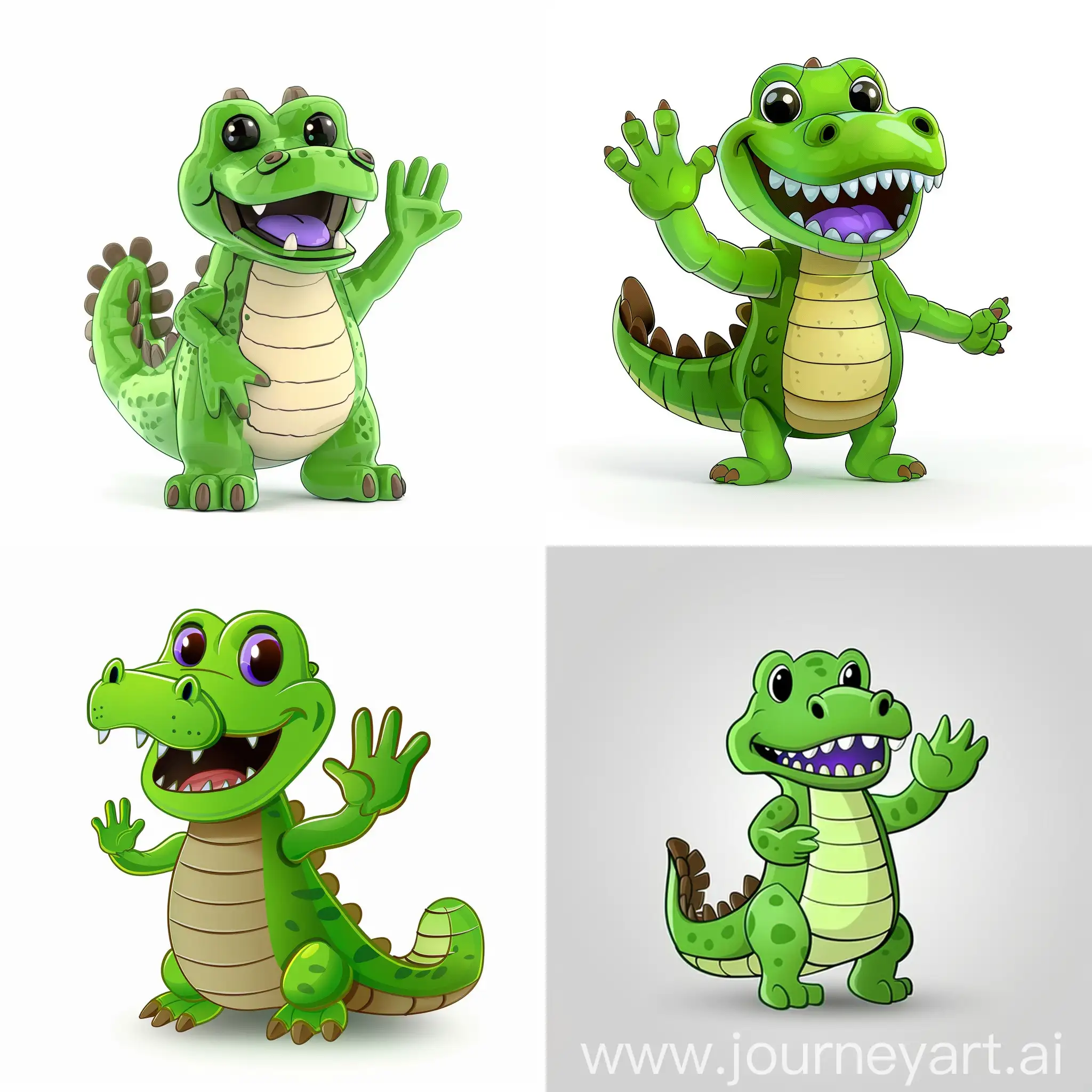 Friendly-Green-Crocodile-Waving-Cheerfully