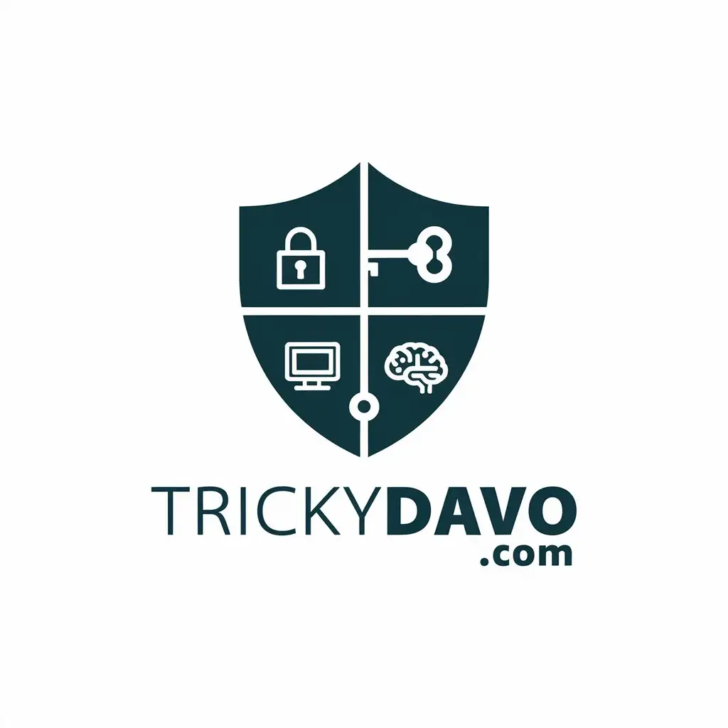 LOGO Design for TrickyDavo Cyber Security Theme with Minimalist Style for Tech Industry