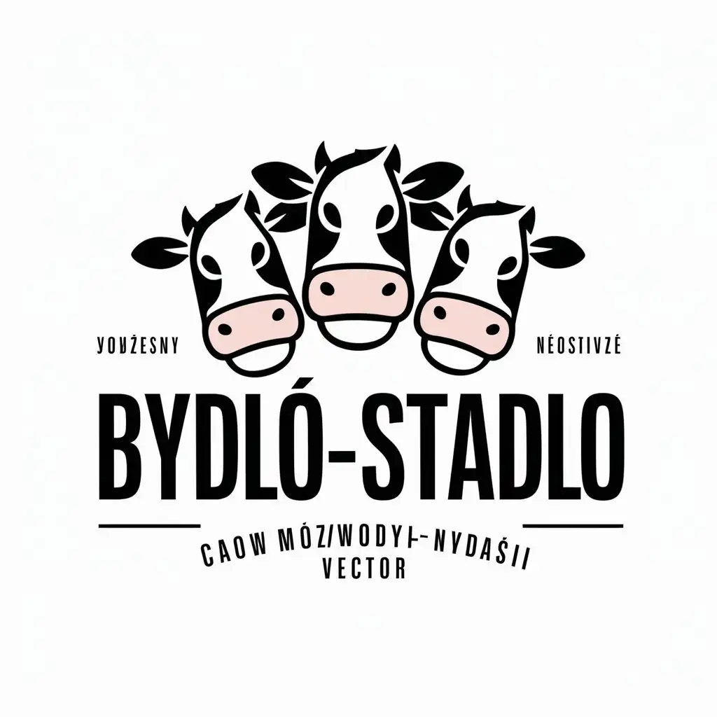 a vector logo design,with the text "Bydlo-Stadlo", main symbol:three crazy cows,Moderate,be used in Nonprofit industry,clear background