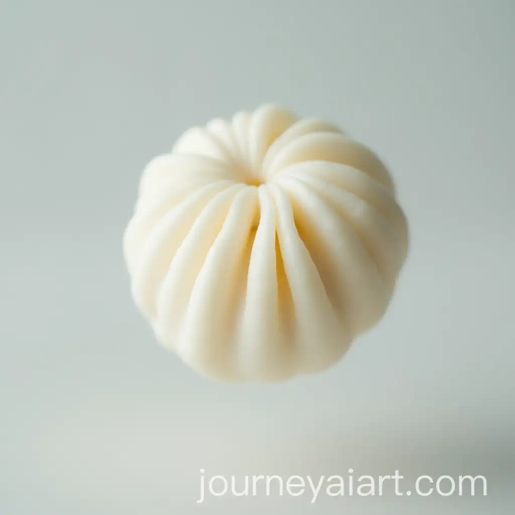 White-Dumpling-Floating-in-MidAir-Against-a-Clear-Background