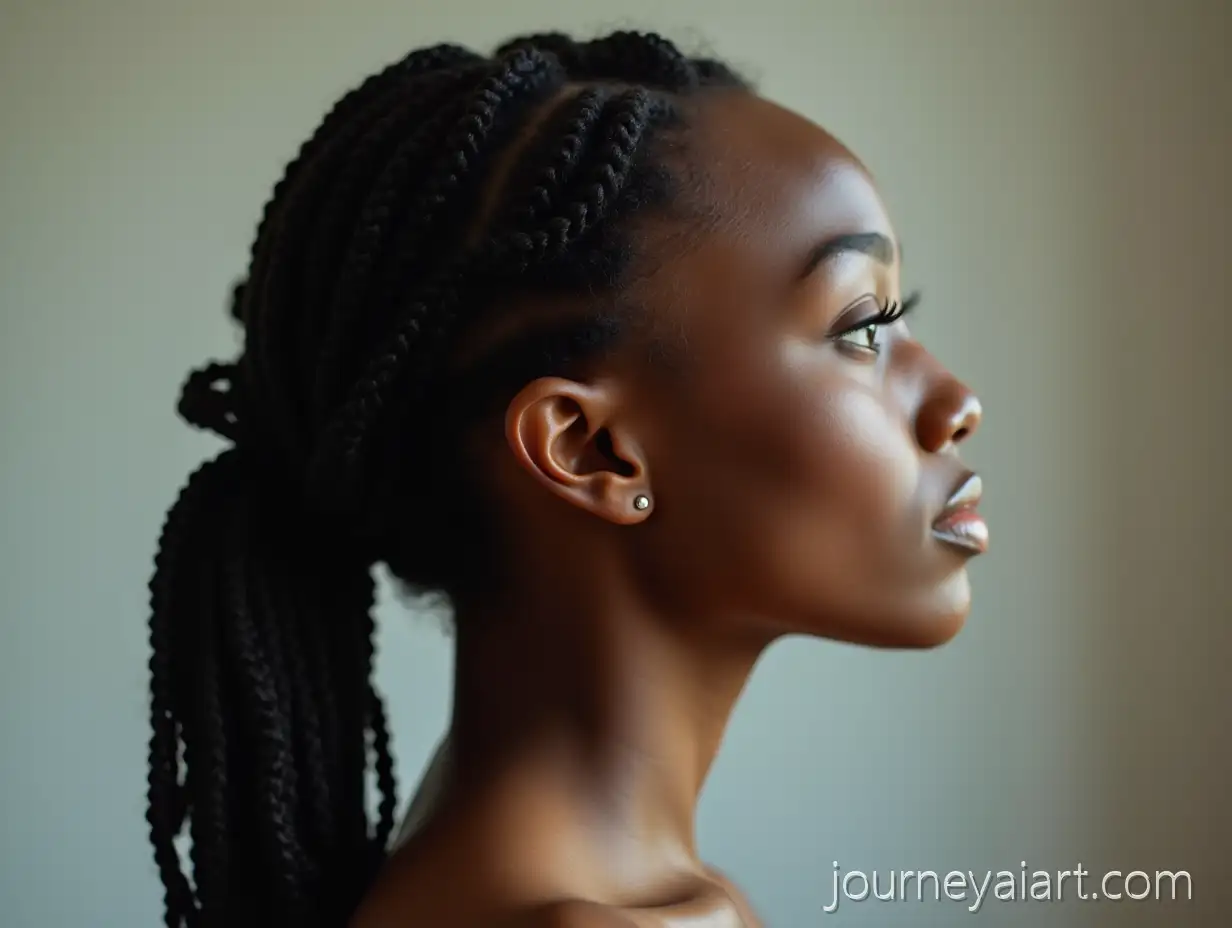 Side-Profile-Portrait-of-a-Black-Woman-with-CornBlack-woman-with-cornrowsrows