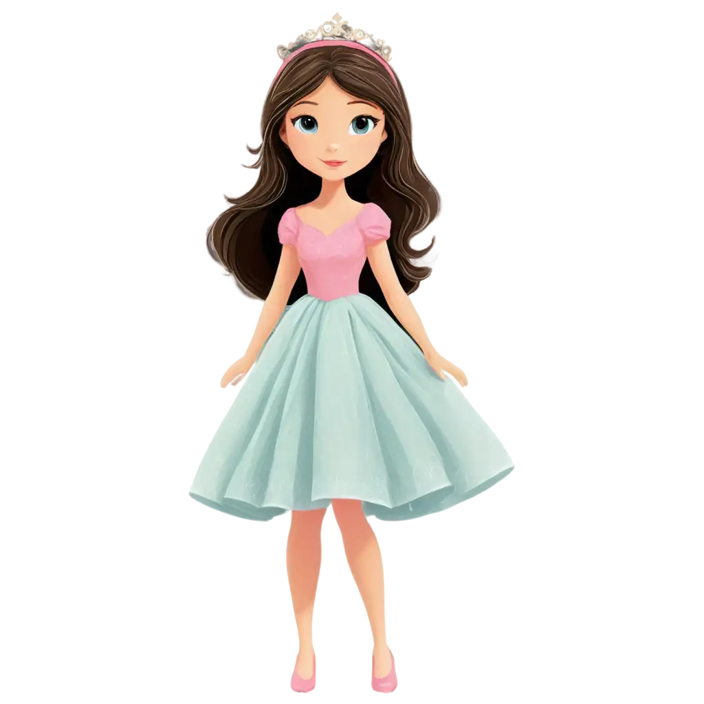 Princess In Pink Dress Free PNG and Clipart