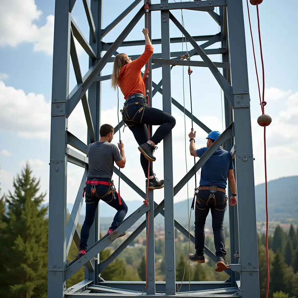 Adventurous-Climbers-Scaling-Industrial-Equipment