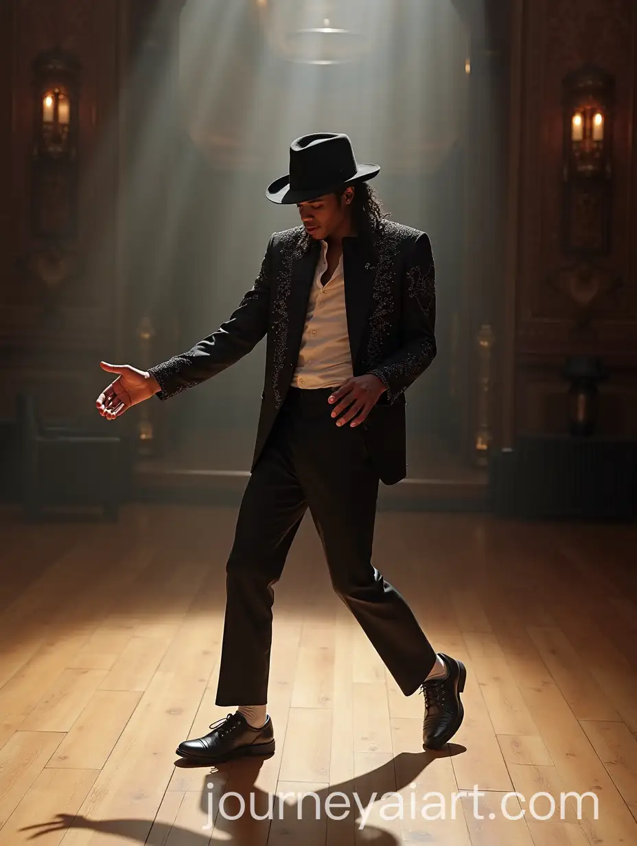Michael-Jackson-Dancing-in-Signature-Pose-on-Minimalistic-Floor