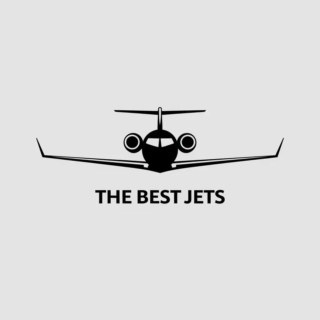 LOGO Design for The Best Jets Minimalistic Private Jet Theme on Clear Background