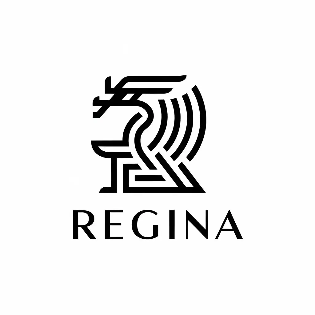 a vector logo design,with the text "Regina", main symbol:Dragon,Moderate,be used in fashion industry,clear background