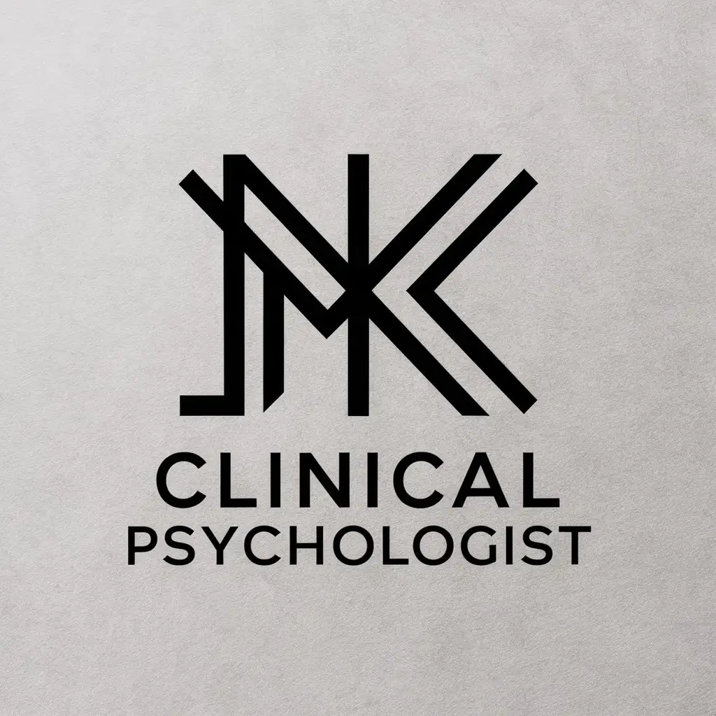 a vector logo design,with the text "clinical psychologist", main symbol:M and K,complex,clear background