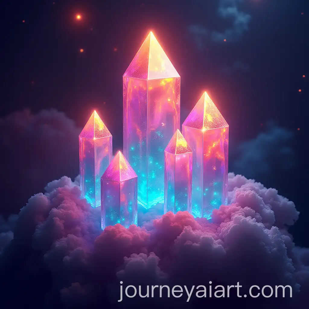 Abstract-Glowing-Rainbow-Crystals-in-Space-Art