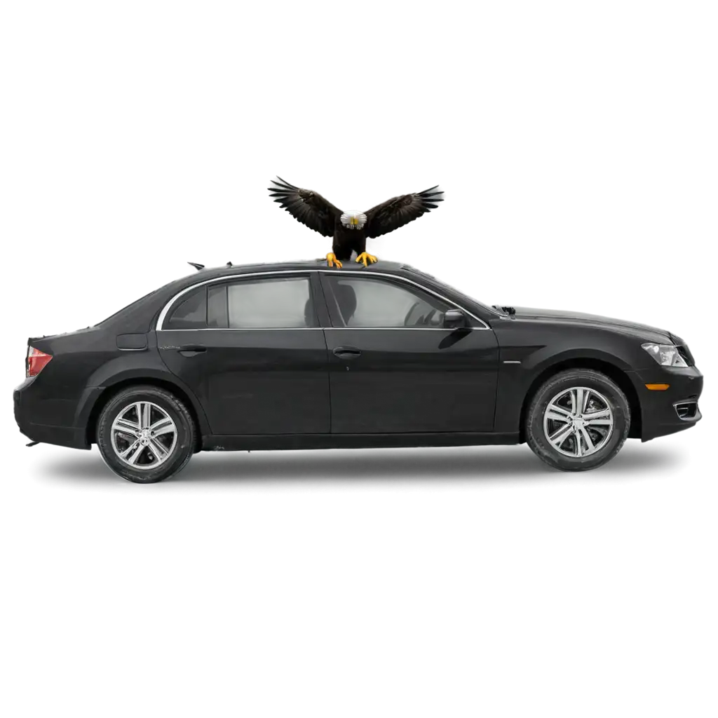 Unique-PNG-Image-Damaged-Black-Vehicle-with-Glued-Eagle-and-Broken-Beak