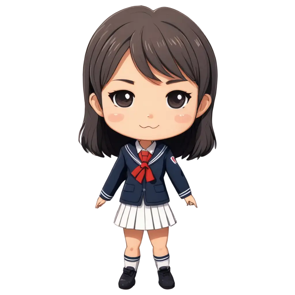 Chibi-Female-Character-in-Japanese-School-Uniform-PNG-HighQuality-Image-for-Versatile-Use