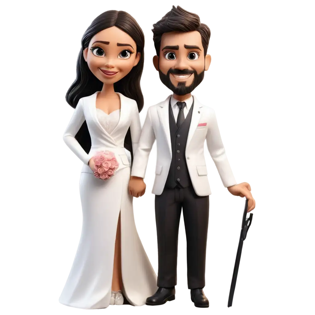 Wedding-Christian-Couple-Caricature-PNG-A-Whimsical-Touch-to-Your-Celebrations