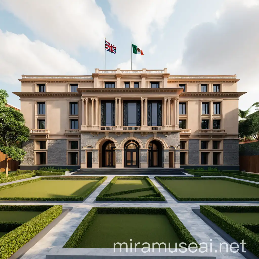 Photorealistic Rendering of a British Embassy in Mexico City