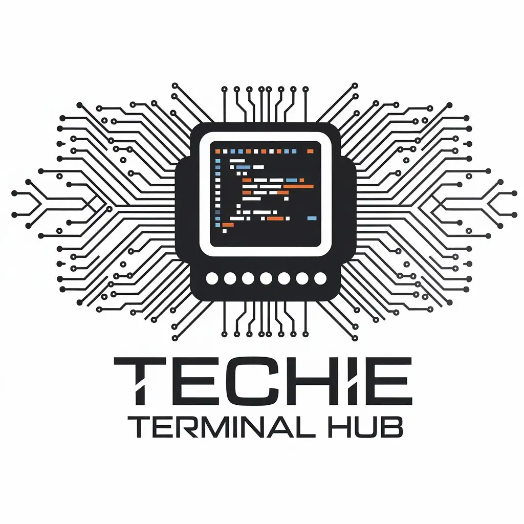 LOGO Design for Techie Terminal Hub Modern TechnologyInspired with Bold Font and Minimalist Style