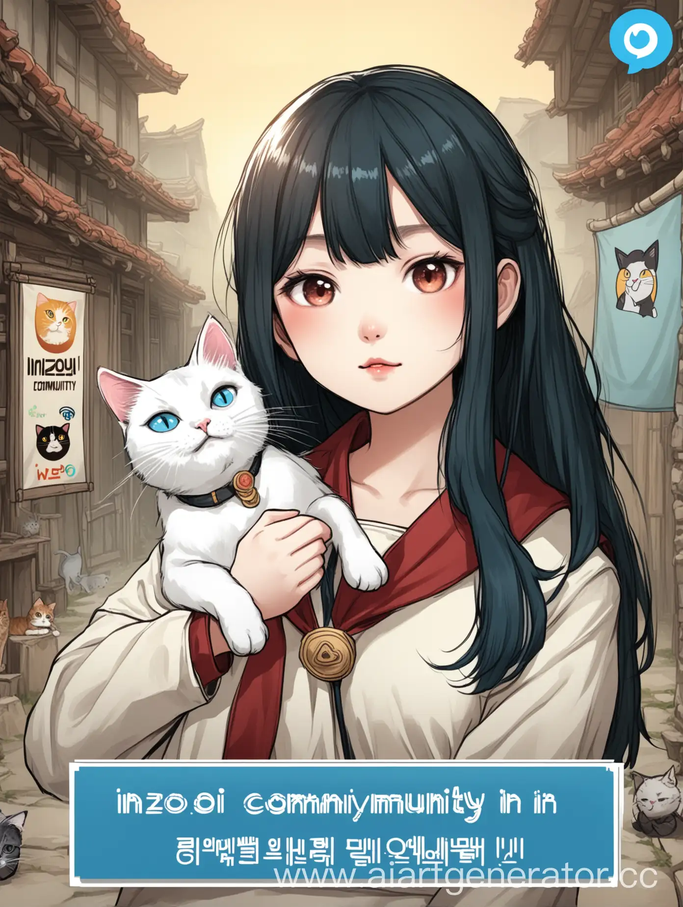 Korean-Girl-and-Cat-in-InZOI-Community-Ad-Banner