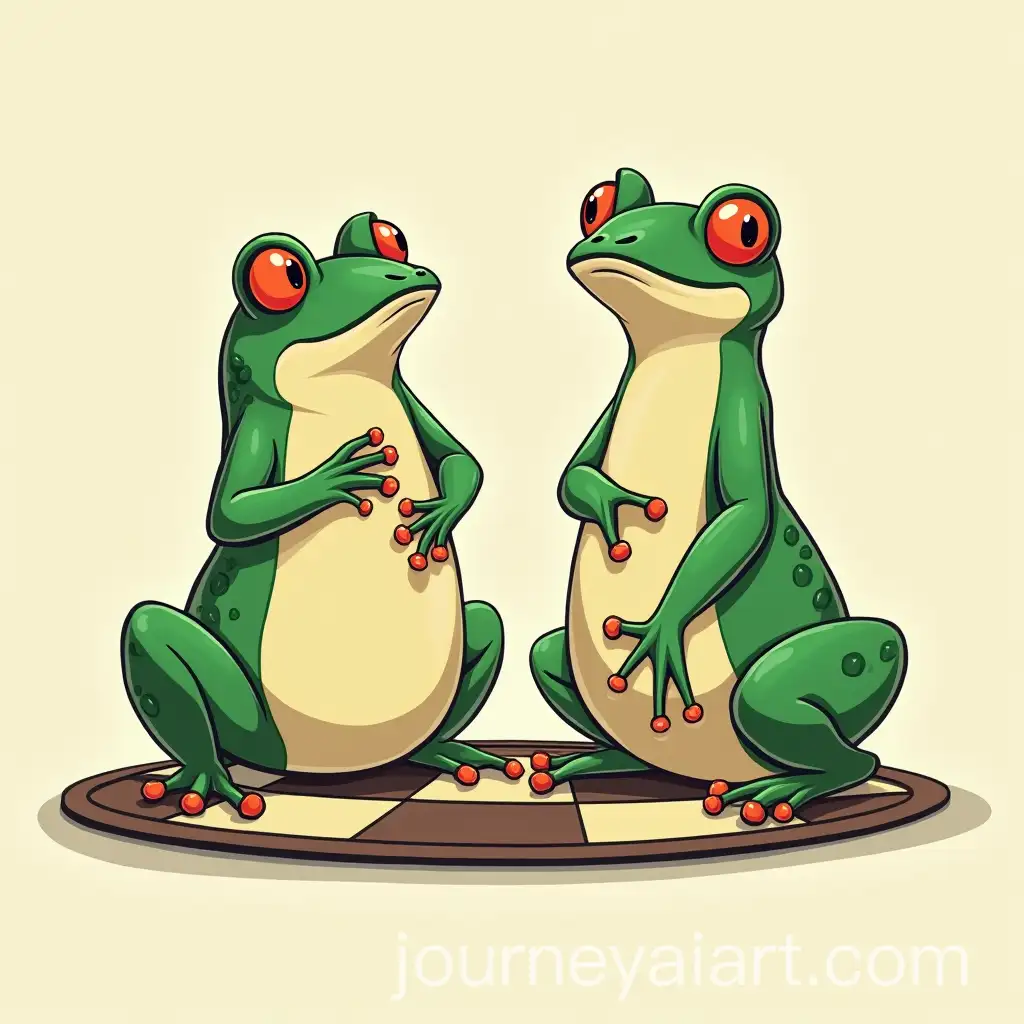 Cartoon-Frog-Chess-Figures-in-a-Playful-Style