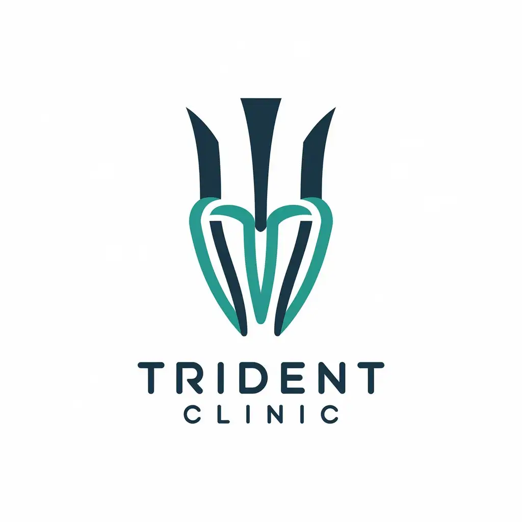 LOGO Design for Trident Clinic Vector Design with Trident Symbol for Medical and Dental Industry