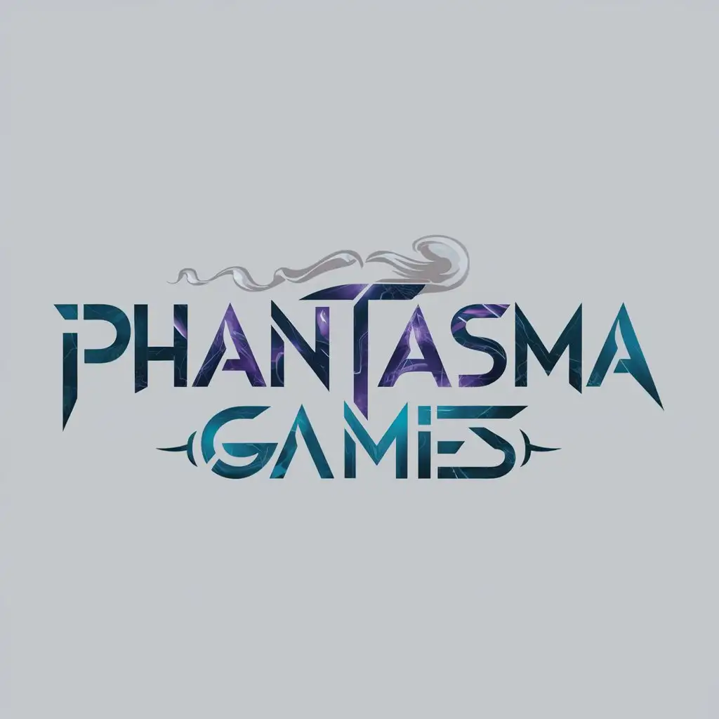 LOGO Design For Phantasma Games Mystical Theme with Dark Blue Purple and Silver Colors