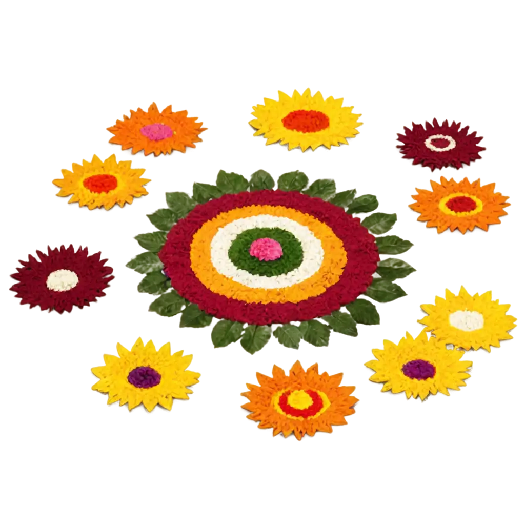 Exquisite-Pookalam-PNG-Image-Capturing-Traditional-Artistry-with-Digital-Clarity