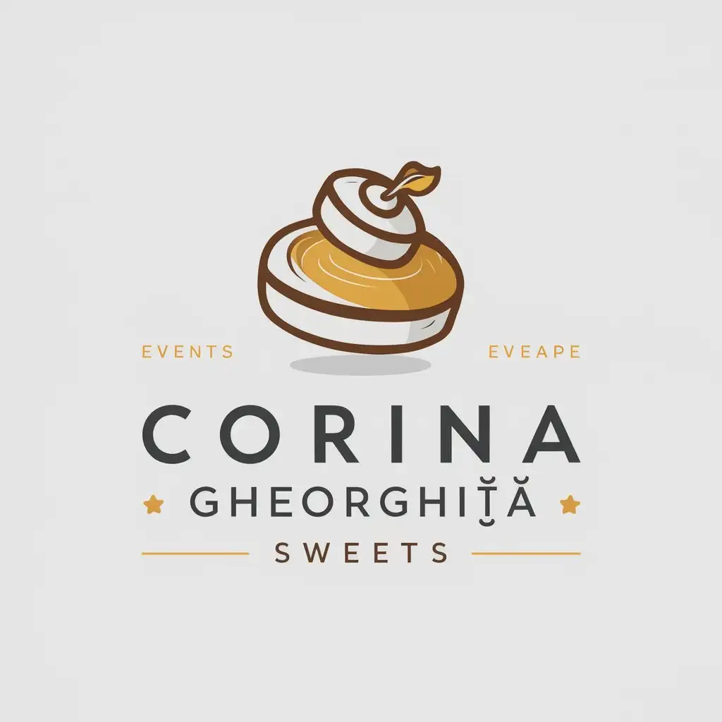 a vector logo design,with the text "Corina Gheorghiţă", main symbol:Sweets,Moderate,be used in Events industry,clear background