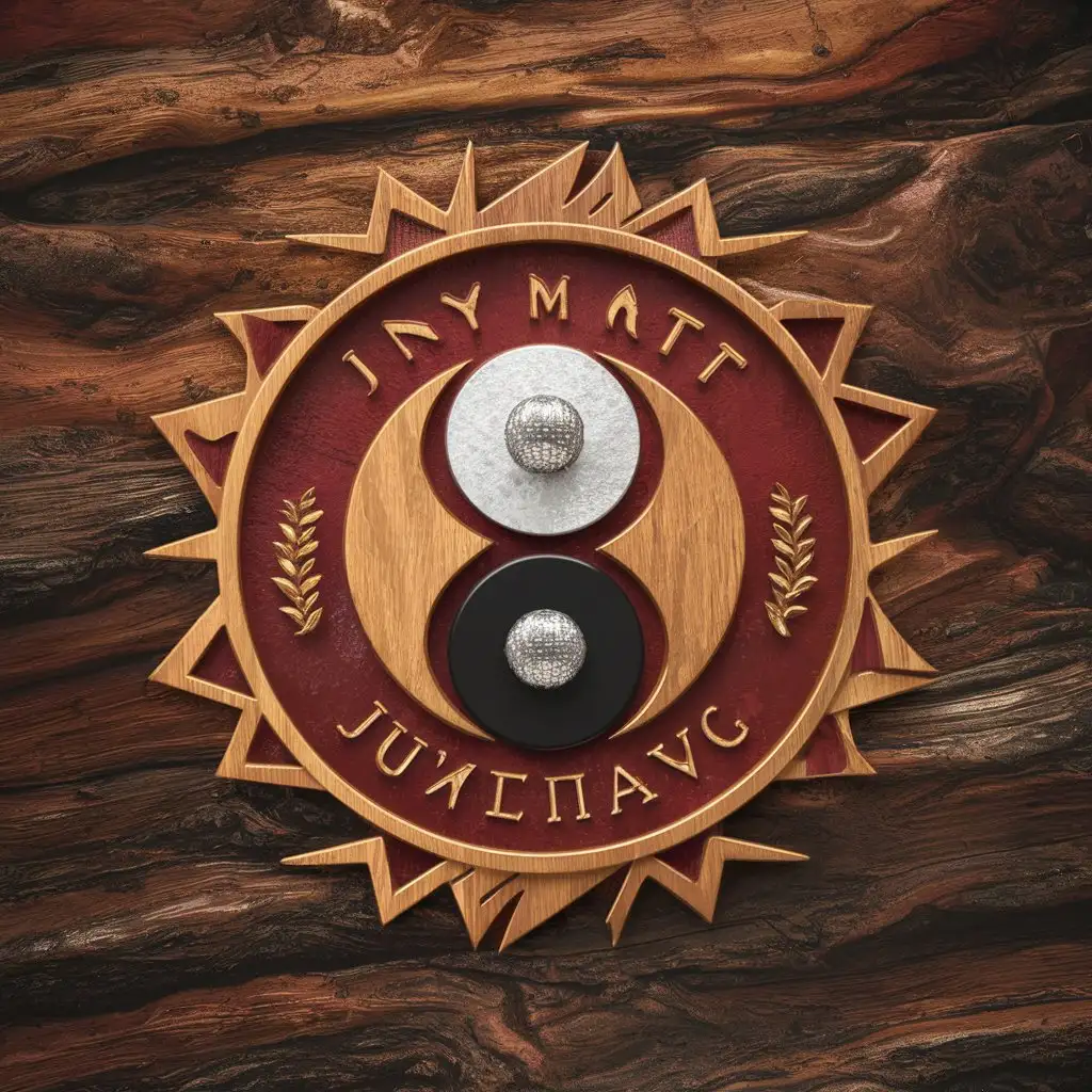 LOGO Design For JDM Intricate Wood and Ruby Yin Yang Pyramid Emblem