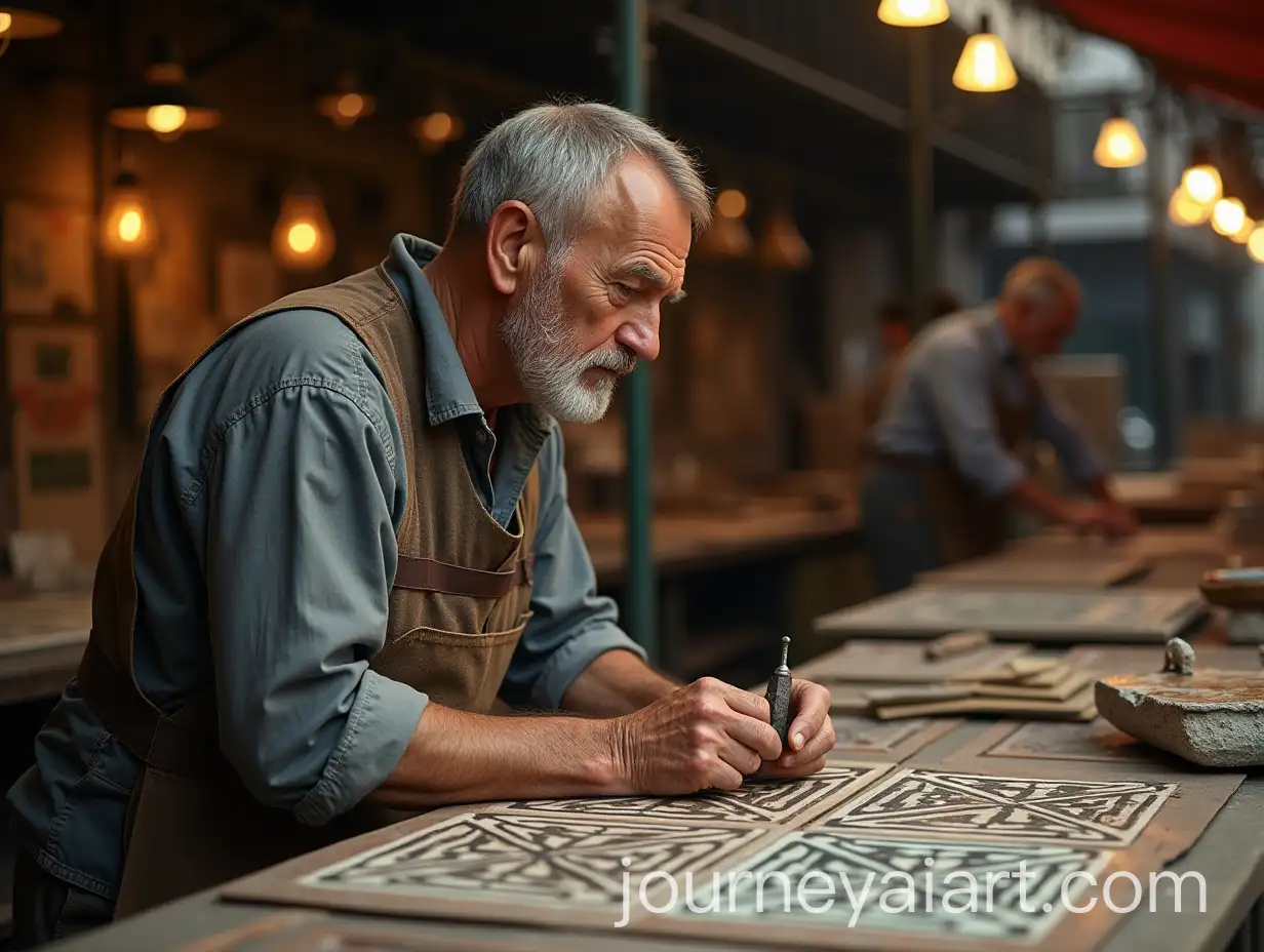 Skilled-Craftsman-at-Traditional-BarcelonaAI-Art-Prompt-Expansion-Market-with-Intricate-Hydraulic-Tiles