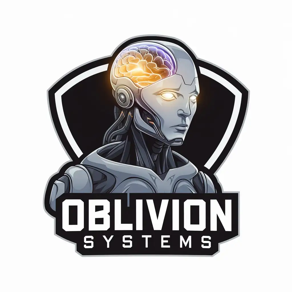 LOGO Design for Oblivion Systems Disruptive AI in Gaming VR and Experimental Tech Theme