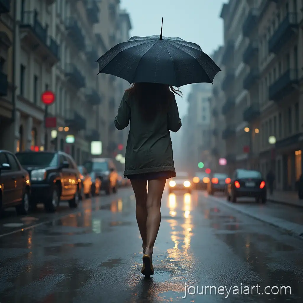 Girl-Running-in-the-Rain-with-PlayRun-in-the-rainful-Expression