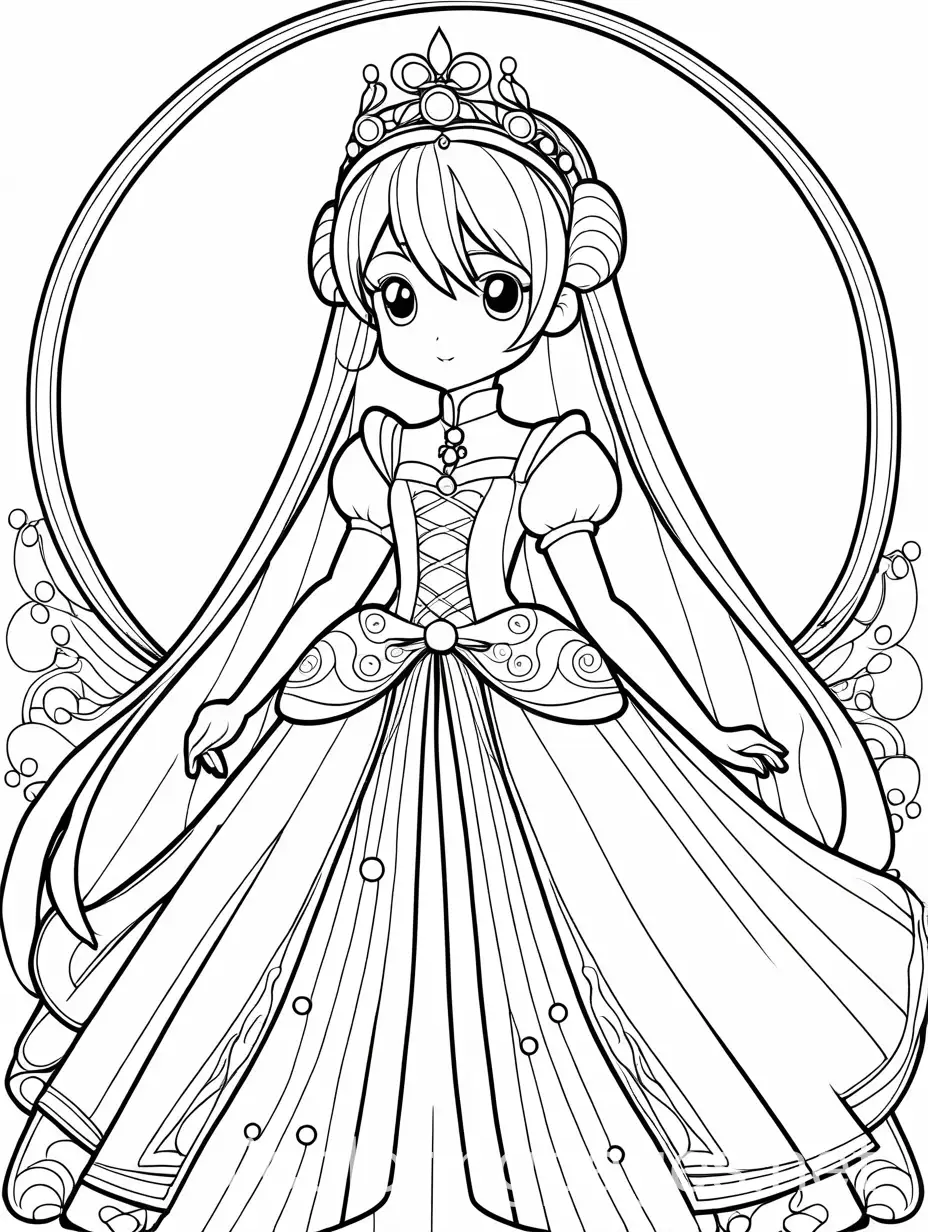 Anime-Bow-Princess-Coloring-Page-with-Celestial-Patterns