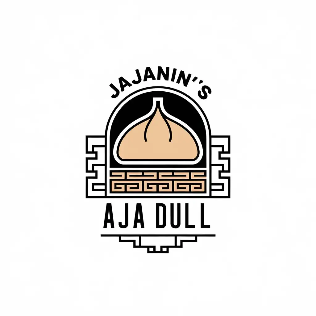 a vector logo design,with the text "jajanin's aja dulu", main symbol:dimsum,complex,clear background