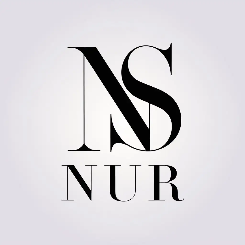 a vector logo design,with the text "NUR", main symbol:NS,Minimalistic,be used in Fashion designer industry,clear background