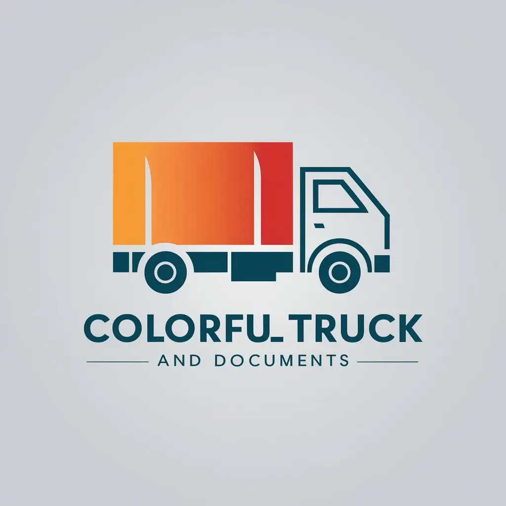 LOGO-Design-For-Colorful-Truck-and-Documents-Vector-Logo-with-Cargo-Truck-Theme