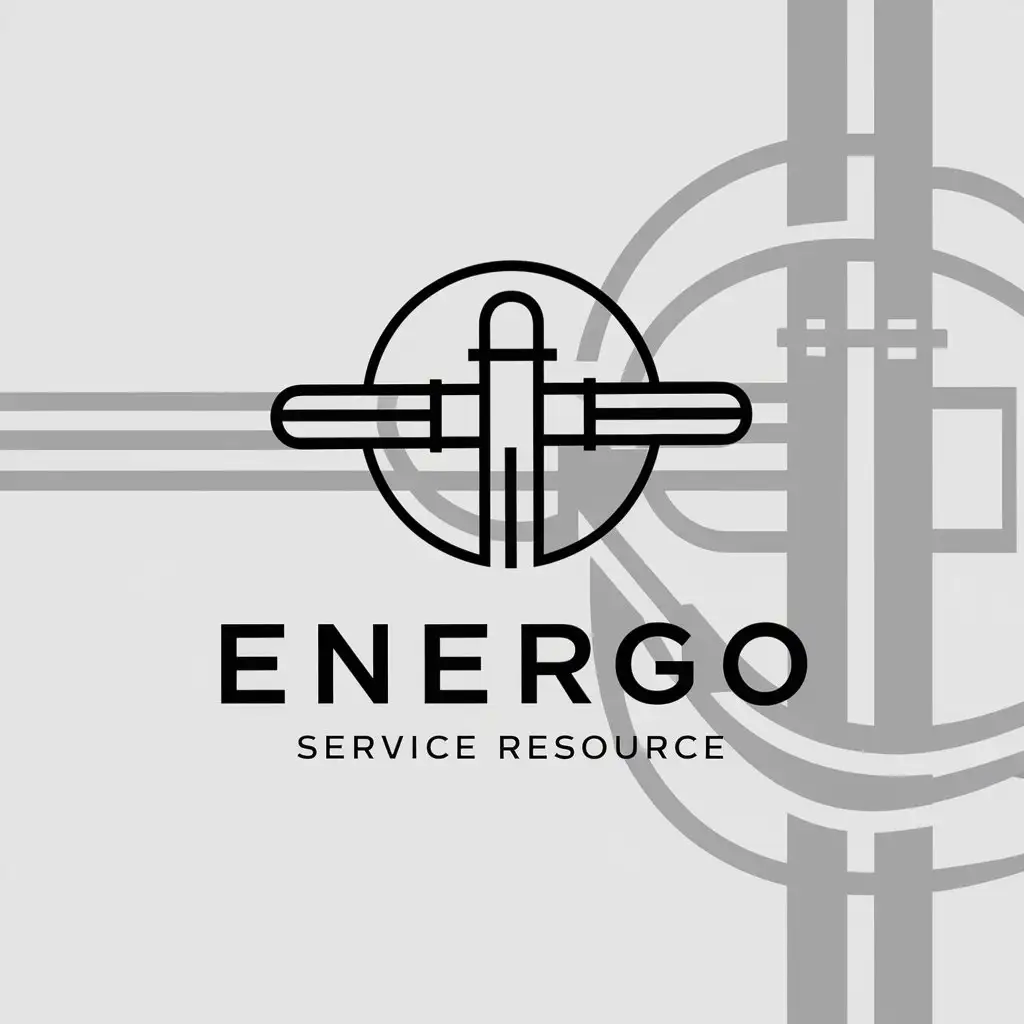 a logo design,with the text "Energo Service Resource", main symbol:Pipeline, cable,Minimalistic,be used in Construction industry,clear background