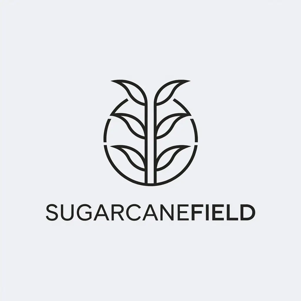 a vector logo design,with the text "sugarcanefield", main symbol:sugar cane, agricultural product, fruit,Minimalistic,be used in agricultural products industry,clear background