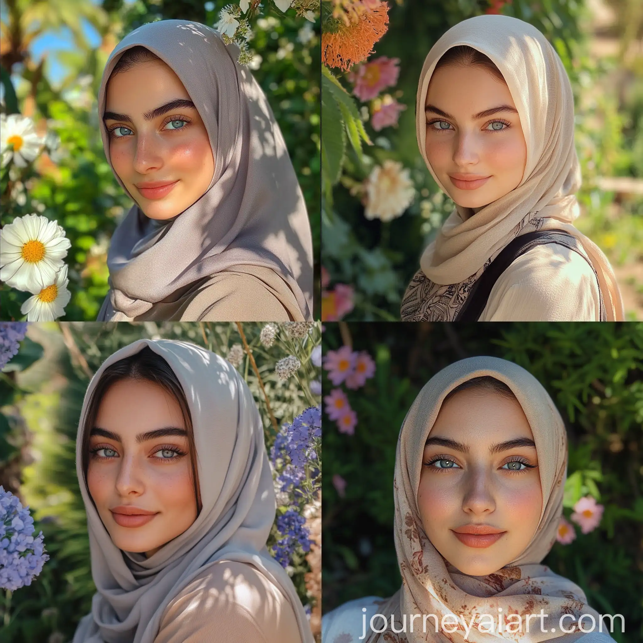 Influencer-in-Egyptian-Hijab-with-Soft-Smile-in-Garden
