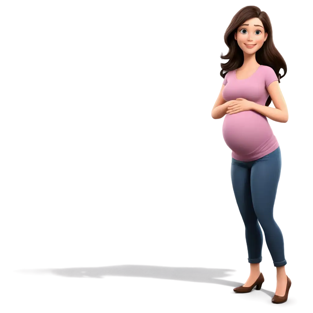 Cute-Happy-Pregnant-Mom-Cartoon-PNG-Image-Joyful-Maternity-Illustration