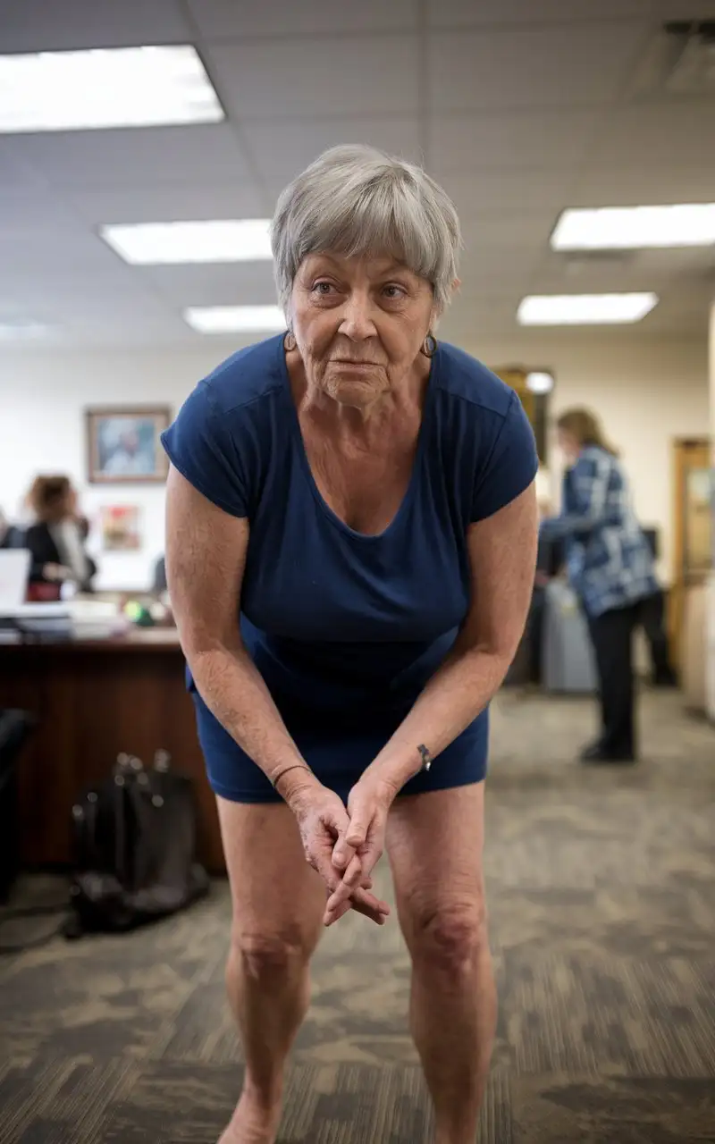 Elderly-Woman-Dancing-Gracefully-in-Office-Setting