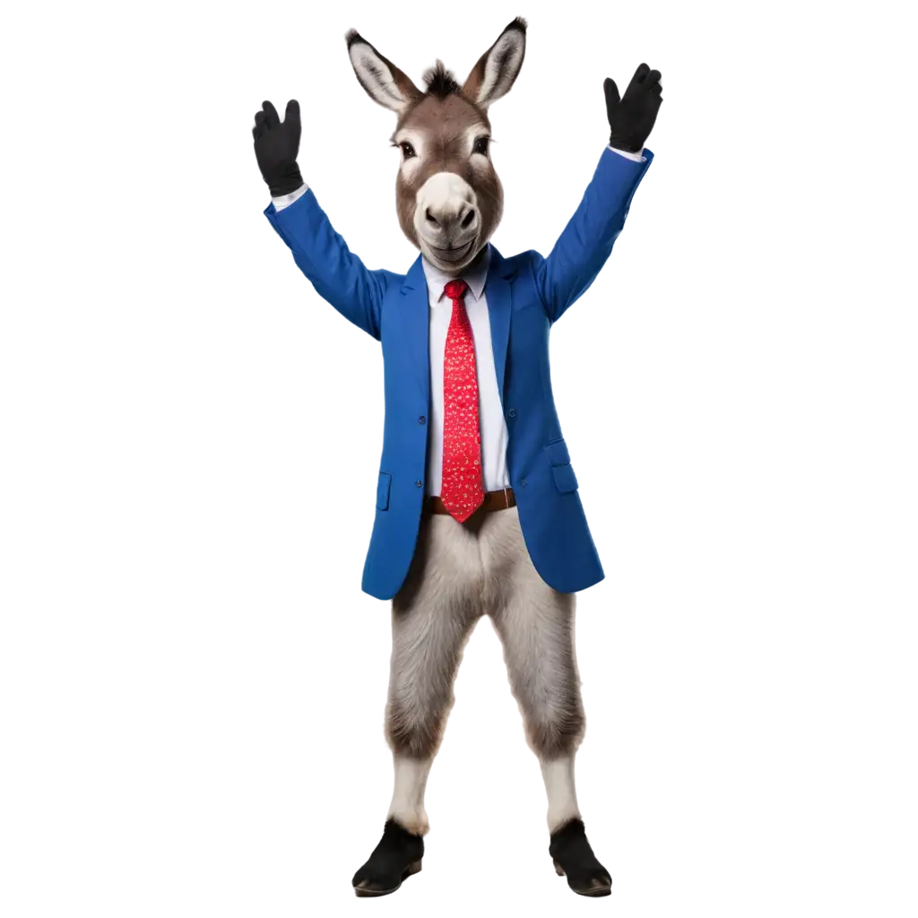 Realistic-DonkeyPNG-Image-Usage-Analysis-in-Blue-Suit-PNG-Image-with-Transparent-Background