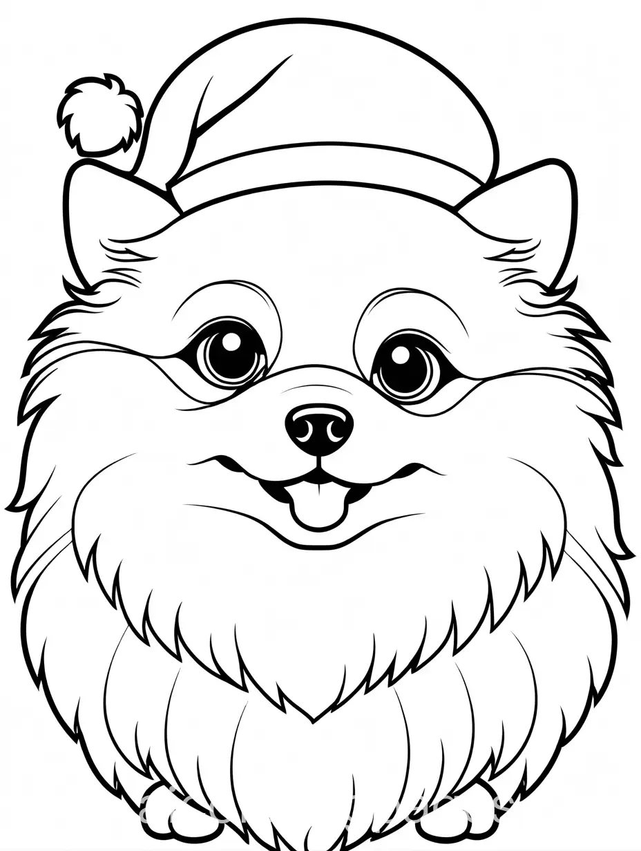 Pomeranian-Santa-Coloring-Page-for-Kids