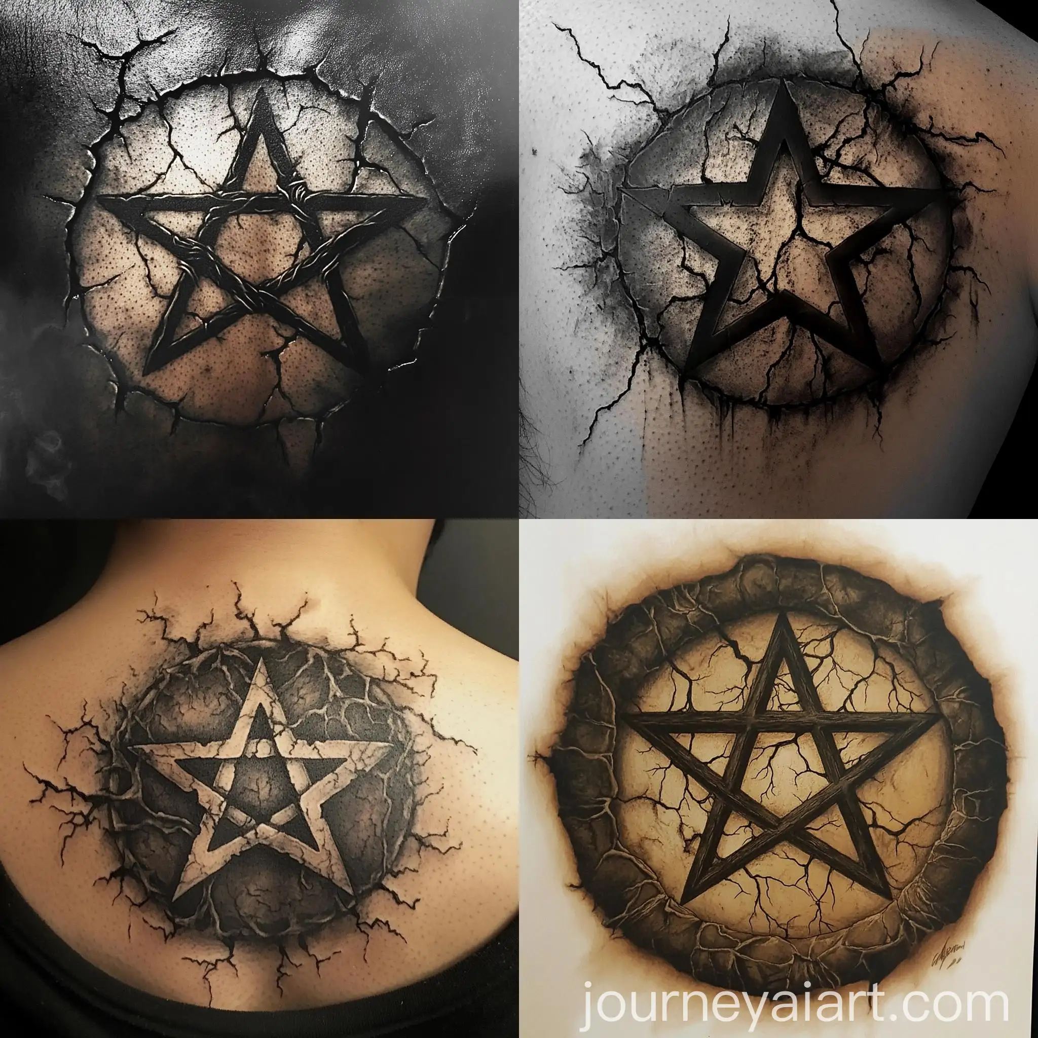 Pentacle-with-Black-Veins-and-Lightning-Effects